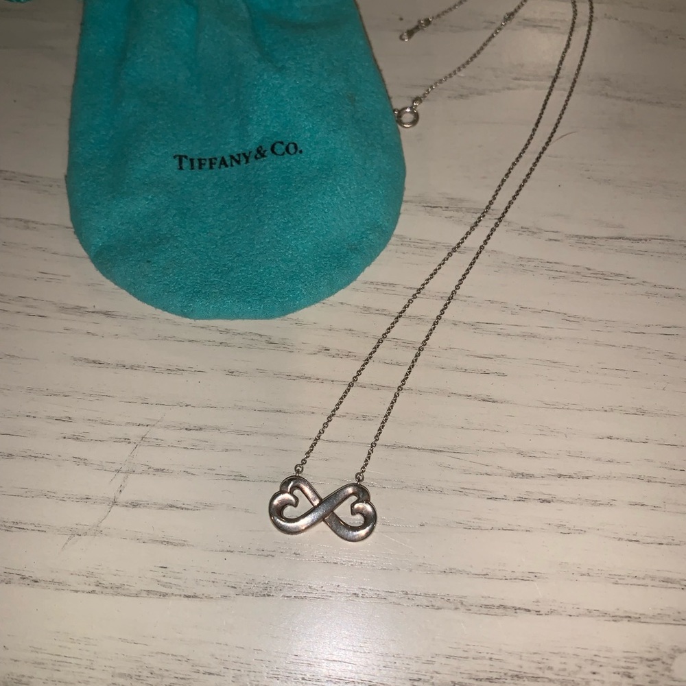 Tiffany & Co silver double loving heart pendant